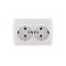 DEMET Розетка двойная с/з закрытый корпус белый(10шт/120шт)