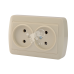 DEMET Розетка двойная б/з закрытый корпус крем(10шт/120шт)