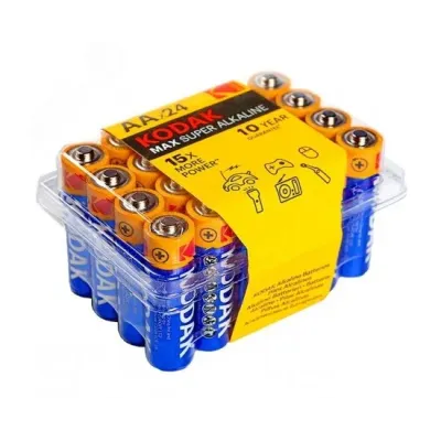 Батарейки Kodak LR6-24 plastic box MAX SUPER Alkaline [24 AA PVC] (24/480/19200)