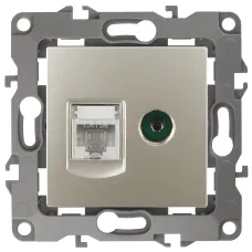 12-3110-04 ЭРА Розетка комбинированная RJ45+TV, IP20, Эра12, шампань (10/100/2800)