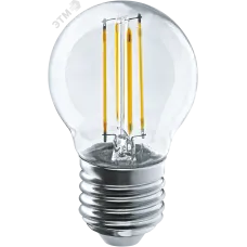 Лампа светодиодная LED 4вт Е27 теплый шар FILAMENT