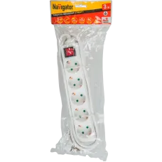 Удлинитель NPE-S-05-500-ESC-3x0.75 с/з с выкл. 5 гн. 5м
