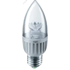 Лампа светодиодная LED 7вт Е27 белый прозрачная свеча