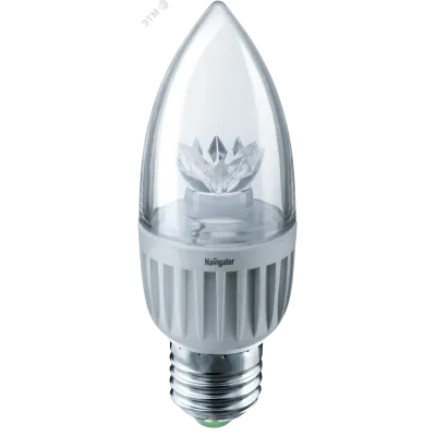 Лампа светодиодная LED 7вт Е27 белый прозрачная свеча