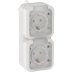 TORS Розетка 2-местная вертикальная 16А IP55 TS332 белый IEK