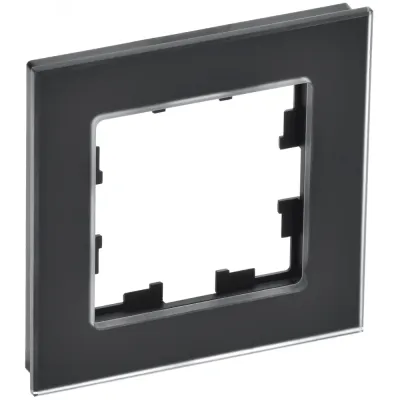 BRITE Рамка 1 пост РУ-1-2-Бр стекло черный матовый IEK