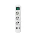 Колодка с/з 3 входа с выключателем c USB-разъемом
