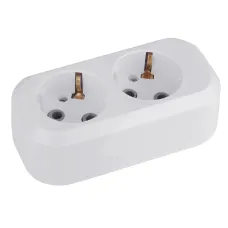 Колодка ЭРА KX-2e 2 розетки с зазeмлением