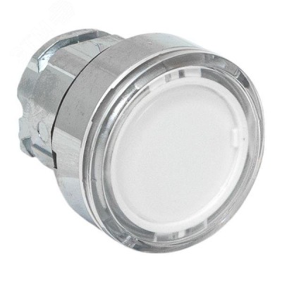 Исполнительный механизм кнопки XB4 белый плоский возвратный без фиксации, с подсветкой IP65