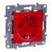 Розетка 1-местная с заземлением с защитными шторками 16А красный ETIKA Розетка 1-местная с заземлением с защитными шторками 16А красный ETIKA