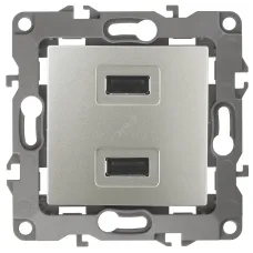 12-4110-15 ЭРА Устройство зарядное USB, 230В/5В-2100мА, IP20, Эра12, перламутр (6/60/1920)