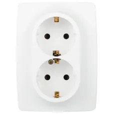 Розетка ЭРА Серия 12 12-2106-01М , 2X2P+E Schuko, 16А-250В, белый матовый