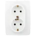Розетка ЭРА Серия 12 12-2106-01М , 2X2P+E Schuko, 16А-250В, белый матовый