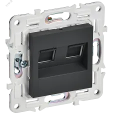 SKANDY Розетка компьютерная двойная RJ45 кат.6 SK-K04G графит IEK
