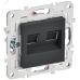 SKANDY Розетка компьютерная двойная RJ45 кат.6 SK-K04G графит IEK