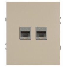 Розетка скрытого монтажа в рамку информационная двойная 2XRJ45 шампань 16-3108-04 Arktik