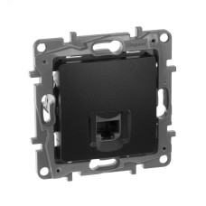 Розетка компьютерная RJ45 категория 5Е UTP антрацит ETIKA