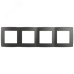 12-5004-12 ЭРА Рамка на 4 поста, Эра12, графит (10/100/2000)