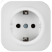 GLORY Розетка 1-местная для открытой установки с заземлением без защитных шторок 16А РС20-3-ХБм белый матовый IEK