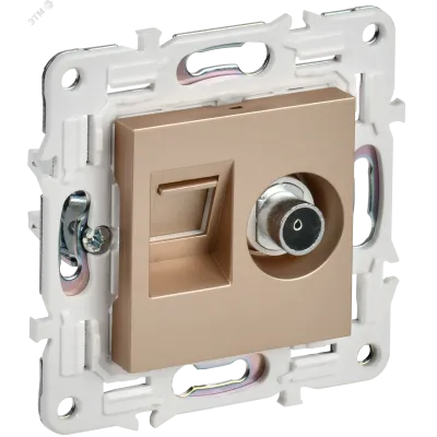 SKANDY Розетка двойная TV+RJ45 кат.5E SK-A14Sa песочный IEK