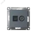 Розетка ATLASDESIGN двойная компьютерная+ТВ RJ45+TV категория 5E механизм грифель