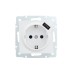 VESNA  Розетка с/з + USB разъём белая