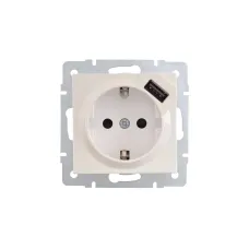 Vesna Розетка с/з+USB раз. жемч бел перл