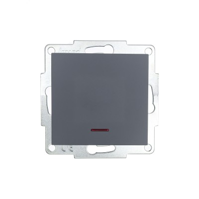 VESNA Выключатель с подсветкой графит, механизм