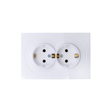 OSEN Розетка двойная с заземлением 16А, механизм, белый Lezard 743-0200-127B