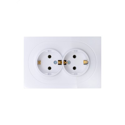 OSEN Розетка двойная с заземлением 16А, механизм, белый Lezard 743-0200-127B