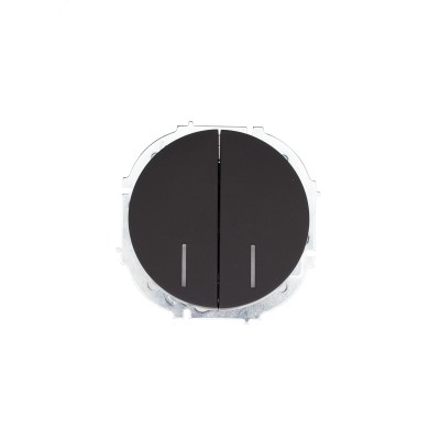 OSEN Выключатель 2-кл. с подсветкой, 10А, механизм, чёрный бархат Lezard 743-4288-112