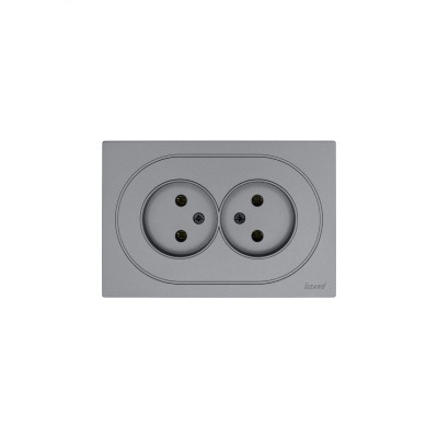 OSEN Розетка двойная без заземления 16А, механизм, серый матовый Lezard 743-7400-128B