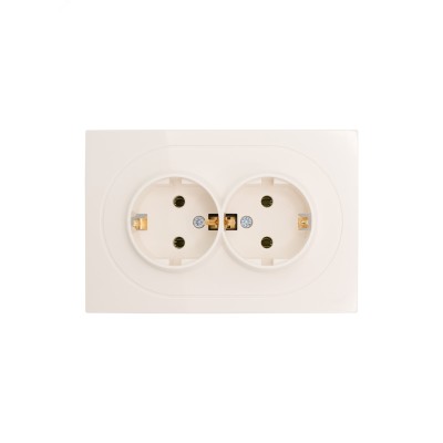 OSEN Розетка двойная с заземлением 16А, механизм, слоновая кость Lezard 743-9000-127B