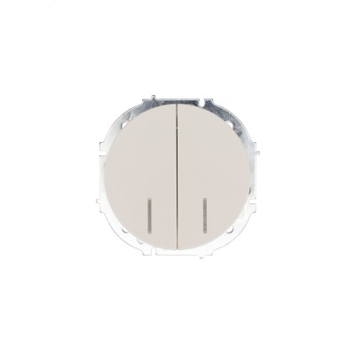 OSEN Выключатель 2-кл. с подсветкой, 10А, механизм, слоновая кость Lezard 743-9088-112