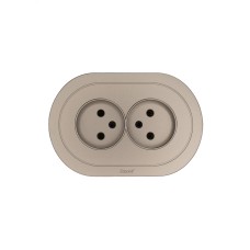 OSEN Розетка двойная без заземления 16А, механизм, титан, круглая Lezard 744-3700-128B