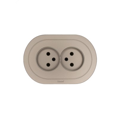 OSEN Розетка двойная без заземления 16А, механизм, титан, круглая Lezard 744-3700-128B