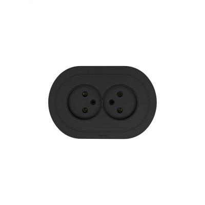 OSEN Розетка двойная без заземления 16А, механизм, чёрный бархат, круглая Lezard 744-4200-128B