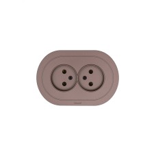 OSEN Розетка двойная без заземления 16А, механизм, шоколад, круглая Lezard 744-7300-128B