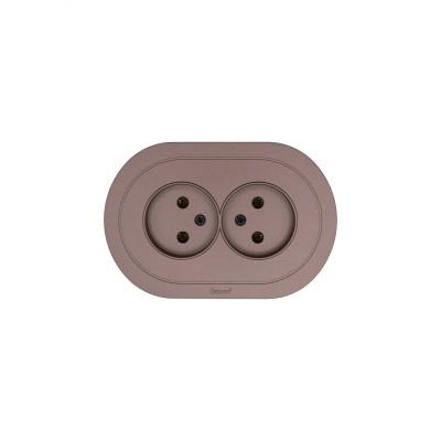 OSEN Розетка двойная без заземления 16А, механизм, шоколад, круглая Lezard 744-7300-128B