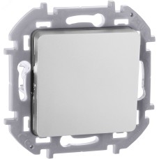 Выключатель 1-клавишный проходной 10АХ безвинтовое крепление алюминий INSPIRIA
