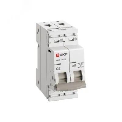 Выключатель автоматический двухполюсный 2P 4А (C) 6kA ВА 47-63N DC M63DC624C PROXIMA EKF