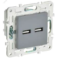 SKANDY Розетка USB A+A 3,1А SK-R15Gr серый IEK