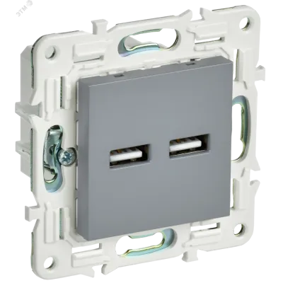 SKANDY Розетка USB A+A 3,1А SK-R15Gr серый IEK