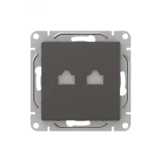 Механизм розетки RJ45 - 2шт, (cat6), мокко Эпика EKF