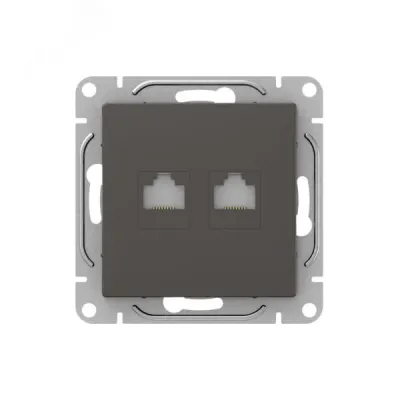 Механизм розетки RJ45 - 2шт, (cat6), мокко Эпика EKF