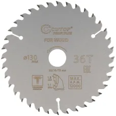 Диск пильный по дереву с тефлоновым покрытием 36Т, Profi plus, 130x1,1/1,8x20/16/12 мм