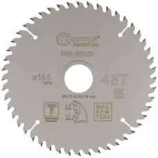 Диск пильный по дереву с тефлоновым покрытием 48Т, Profi plus, 165x1,3/2,0x30/25,4/20/16 мм