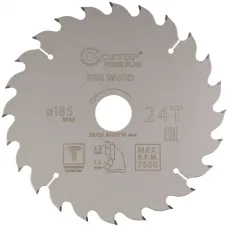 Диск пильный по дереву с тефлоновым покрытием 24Т, Profi plus, 185x1,3/2,0x30/25,4/20/16 мм