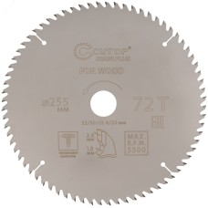 Диск пильный по дереву с тефлоновым покрытием 72Т, Profi plus, 255x1,8/2,6x32/30/25,4/20 мм
