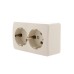VIOLA Розетка двойная с/з закрытый корпус керамика крем (12шт/144шт)